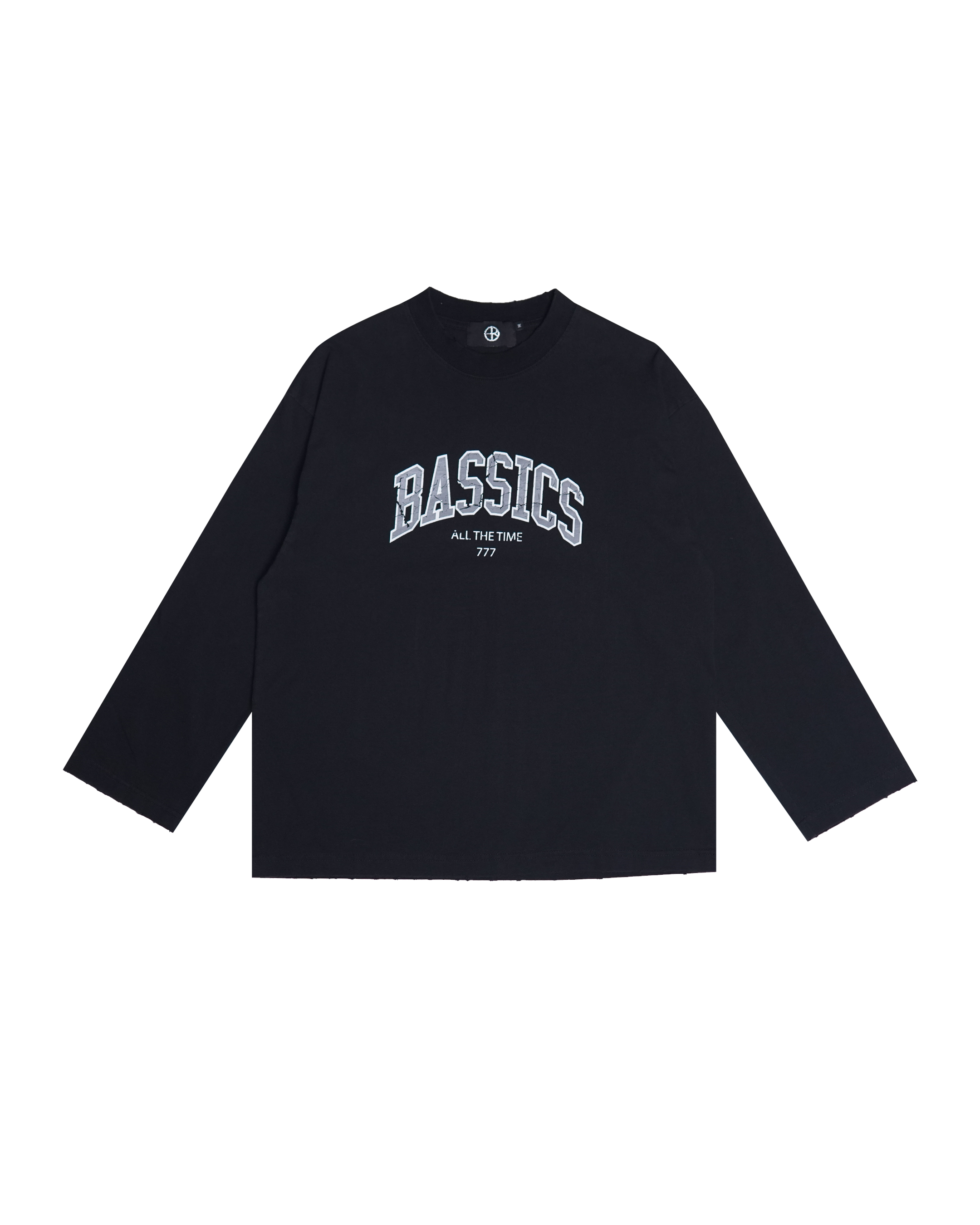 BASSICS CLUB - MIRACLE WASHED DISTRACE BLACK LS